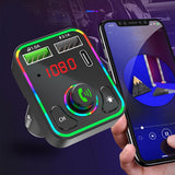 Maxbell Bluetooth 5.0 FM Transmitter LED Backlit Support TF Card USB Drive for Car