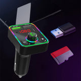 Maxbell Bluetooth 5.0 FM Transmitter LED Backlit Support TF Card USB Drive for Car