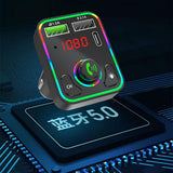 Maxbell Bluetooth 5.0 FM Transmitter LED Backlit Support TF Card USB Drive for Car