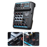 Maxbell 6 Channel Audio Mixer Portable LED Digital Display for Podcast Singing PC