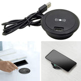 Maxbell Embedded Wireless Charger Hidden Charging Base for Wooden Tables black
