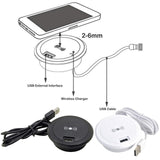 Maxbell Embedded Wireless Charger Hidden Charging Base for Wooden Tables black