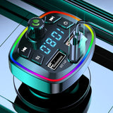 Maxbell Car Bluetooth Transmitter Bluetooth 5.0 Cigarette Lighter with 2 USB Port