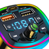 Maxbell Car Bluetooth Transmitter Bluetooth 5.0 Cigarette Lighter with 2 USB Port