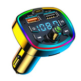Maxbell Car Bluetooth Transmitter Bluetooth 5.0 Cigarette Lighter with 2 USB Port