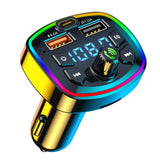 Maxbell Car Bluetooth Transmitter Bluetooth 5.0 Cigarette Lighter with 2 USB Port