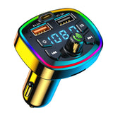 Maxbell Car Bluetooth Transmitter Bluetooth 5.0 Cigarette Lighter with 2 USB Port
