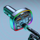 Maxbell Car Bluetooth Transmitter Bluetooth 5.0 Cigarette Lighter with 2 USB Port