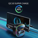 Maxbell Car Charger Bluetooth 5.0 Wireless QC3.0 for Tablets All Smartphones
