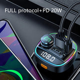 Maxbell Car Charger Bluetooth 5.0 Wireless QC3.0 for Tablets All Smartphones