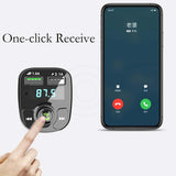 Maxbell Car Bluetooth FM Transmitter MP3 Music Player Dual USB Fast Charging Button