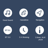 Maxbell Portable Lavalier Clip On Bluetooth Audio Receiver Mic Support Stereo Music