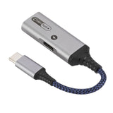 Maxbell 2 in 1 USB Type C to AUX Charger Adapter PD 60W Fast Charging MH339A Blue