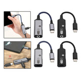 Maxbell 2 in 1 USB Type C to AUX Charger Adapter PD 60W Fast Charging MH339A Blue