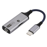 Maxbell 2 in 1 USB Type C to AUX Charger Adapter PD 60W Fast Charging MH339A Blue