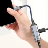 Maxbell 2 in 1 USB Type C to AUX Charger Adapter PD 60W Fast Charging MH339A Blue