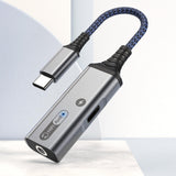 Maxbell 2 in 1 USB Type C to AUX Charger Adapter PD 60W Fast Charging MH339A Blue