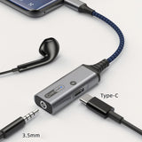 Maxbell 2 in 1 USB Type C to AUX Charger Adapter PD 60W Fast Charging MH339A Blue