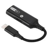 Maxbell 2 in 1 USB Type C to AUX Charger Adapter PD 60W Fast Charging MH338A Black