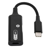 Maxbell 2 in 1 USB Type C to AUX Charger Adapter PD 60W Fast Charging MH338A Black