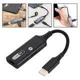Maxbell 2 in 1 USB Type C to AUX Charger Adapter PD 60W Fast Charging MH338A Black
