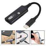 Maxbell 2 in 1 USB Type C to AUX Charger Adapter PD 60W Fast Charging MH338A Black