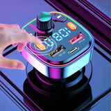 Maxbell Bluetooth FM Transmitter Fast Charging Support USB Disk PD 2 USB Port Type C
