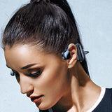 Maxbell Bone Conduction Headphones Support TF Card Open Ear Driving Meeting Blue Opp Bag