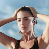 Maxbell Bone Conduction Headphones Support TF Card Open Ear Driving Meeting Blue Opp Bag