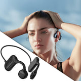 Maxbell Bone Conduction Headphones Support TF Card Open Ear Driving Meeting Black Box