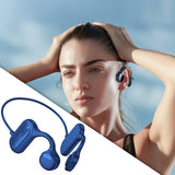 Maxbell Bone Conduction Headphones Support TF Card Open Ear Driving Meeting Blue Box