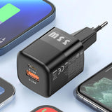 Maxbell Compact 33W USB Dual Port Charger Travel for iOS Phone 8 - 13 Tablets EU