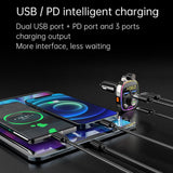 Maxbell FM Transmitter Dual USB PD Type C Fast Charge Charger Handsfree FM Modulator
