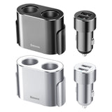 Maxbell Car Charger Dual USB Dual Cigarette Lighter 12V 24V Quick Charge Black