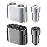 Maxbell Car Charger Dual USB Dual Cigarette Lighter 12V 24V Quick Charge Black
