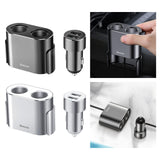 Maxbell Car Charger Dual USB Dual Cigarette Lighter 12V 24V Quick Charge Black