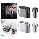 Maxbell Car Charger Dual USB Dual Cigarette Lighter 12V 24V Quick Charge Black