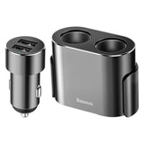 Maxbell Car Charger Dual USB Dual Cigarette Lighter 12V 24V Quick Charge Black