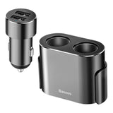 Maxbell Car Charger Dual USB Dual Cigarette Lighter 12V 24V Quick Charge Black