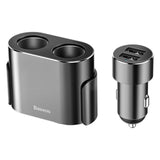 Maxbell Car Charger Dual USB Dual Cigarette Lighter 12V 24V Quick Charge Black