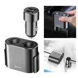 Maxbell Car Charger Dual USB Dual Cigarette Lighter 12V 24V Quick Charge Black