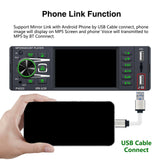Maxbell 3.8 inch Bluetooth Car Radio 1 Din Rear View Quick Charge MP3 Dual USB