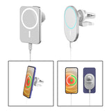 Maxbell Magnetic Wireless Car Charger Mount 15W USB C Port for iPhone 12 Circular