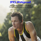 Maxbell Bone Conduction Headphones Bluetooth Open Ear Sports Headset Stereo Blue
