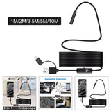 Maxbell Portable 8mm Endoscope Camera Waterproof Endosocope for Smartphones PC 1m