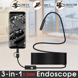 Maxbell Portable 8mm Endoscope Camera Waterproof Endosocope for Smartphones PC 1m