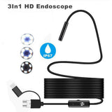 Maxbell Portable 8mm Endoscope Camera Waterproof Endosocope for Smartphones PC 1m