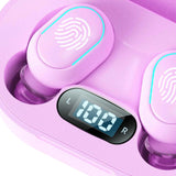 Maxbell Wireless Bluetooth Earbuds 5.2 Noise Cancelling Rechargeable for Work Sport Purple