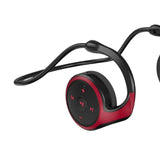 Maxbell Wireless Earhook Headset Bluetooth 5.0 FM Radio for Running Gym Gaming Red