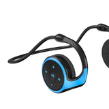 Maxbell Wireless Earhook Headset Bluetooth 5.0 FM Radio for Running Gym Gaming Blue